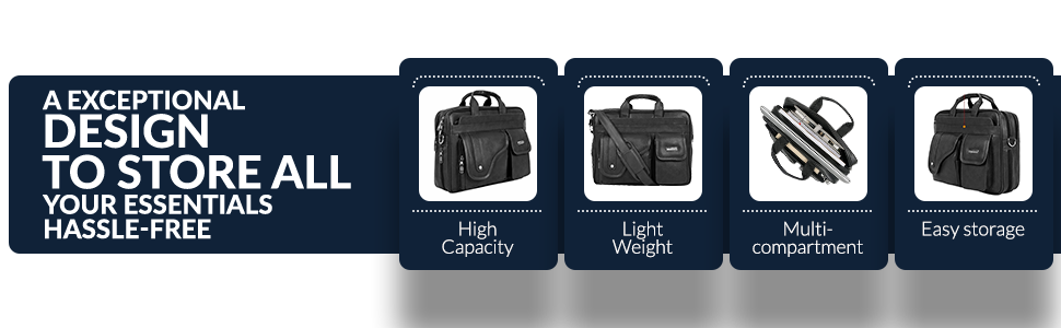 Zipline Laptop bags for men office use | Synthetic Leather Laptop Bag for Man Women, 15.6" Compatible Laptop, Macbook, Macbook Pro Messenger Bags for Men & Women (1-Black Bag)