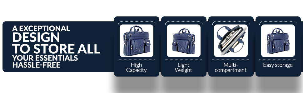 Zipline Laptop bags for men office use | Synthetic Leather Laptop Bag for Man Women, 15.6" Compatible Laptop, Macbook, Macbook Pro Messenger Bags for Men & Women (1-Blue Bag)