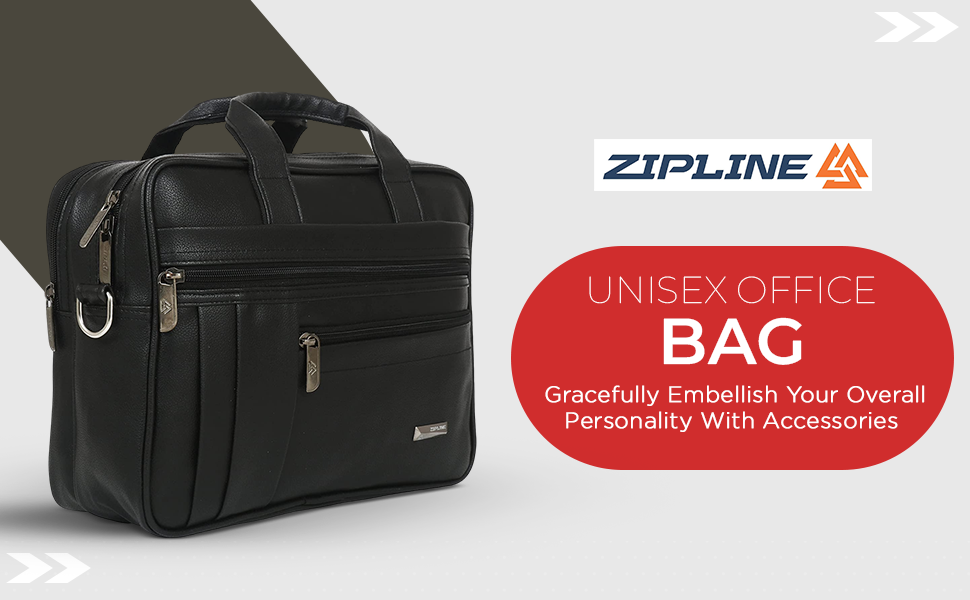 Zipline Laptop bags for men office use | Faux Leather SMALL laptop bag for Man - Fits 13 inch Laptop/Macbook/Macbook Pro/Tablet Messenger Bags For Mens (1-Black Bag)