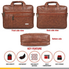 Zipline Laptop bags for men office use | Faux Leather SMALL laptop bag for Man - Fits 13 inch Laptop/Macbook/Macbook Pro/Tablet Messenger Bags For Mens (1-Brown Bag)