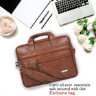 Zipline Laptop bags for men office use | Faux Leather SMALL laptop bag for Man - Fits 13 inch Laptop/Macbook/Macbook Pro/Tablet Messenger Bags For Mens (1-Brown Bag)