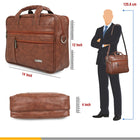Zipline Laptop bags for men office use | Faux Leather SMALL laptop bag for Man - Fits 13 inch Laptop/Macbook/Macbook Pro/Tablet Messenger Bags For Mens (1-Brown Bag)