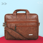 Zipline Laptop bags for men office use | Faux Leather SMALL laptop bag for Man - Fits 13 inch Laptop/Macbook/Macbook Pro/Tablet Messenger Bags For Mens (1-Brown Bag)