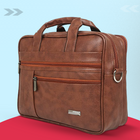Zipline Laptop bags for men office use | Faux Leather SMALL laptop bag for Man - Fits 13 inch Laptop/Macbook/Macbook Pro/Tablet Messenger Bags For Mens (1-Brown Bag)