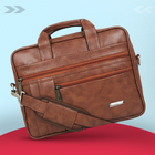 Zipline Laptop bags for men office use | Faux Leather SMALL laptop bag for Man - Fits 13 inch Laptop/Macbook/Macbook Pro/Tablet Messenger Bags For Mens (1-Brown Bag)