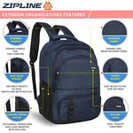 Zipline 35 Ltr, 19 inch Grey Laptop Backpack for Men & Women college girls boys fits 15.6 inch laptop macbook pro/tablet polyester Airline carry-on size (Copy)