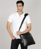 Zipline Office Faux Leather laptop bag for Men - Fits 14/15.6/16 inch Laptop Messenger Bags For Mens (1-Brown Bag)