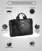 Zipline Office Faux Leather laptop bag for Men - Fits 14/15.6/16 inch Laptop Messenger Bags For Mens (1-Brown Bag)