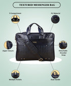 Zipline Office Faux Leather laptop bag for Men - Fits 14/15.6/16 inch Laptop Messenger Bags For Mens (1-Brown Bag)