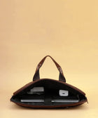 Zipline Office Faux Leather laptop bag for Men - Fits 14/15.6/16 inch Laptop Messenger Bags For Mens (1-Brown Bag)