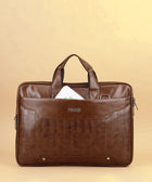 Zipline Office Faux Leather laptop bag for Men - Fits 14/15.6/16 inch Laptop Messenger Bags For Mens (1-Brown Bag)