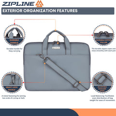 Zipline Office Casual Faux Leather laptop bags for women office use- Fits 13/13.5/14 inch Laptop/Macbook/Macbook Pro/Tablet office bags for women (1-Peach Brown Bag)
