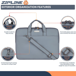 Zipline Office Casual Faux Leather laptop bags for women office use- Fits 13/13.5/14 inch Laptop/Macbook/Macbook Pro/Tablet office bags for women (1-Peach Brown Bag)