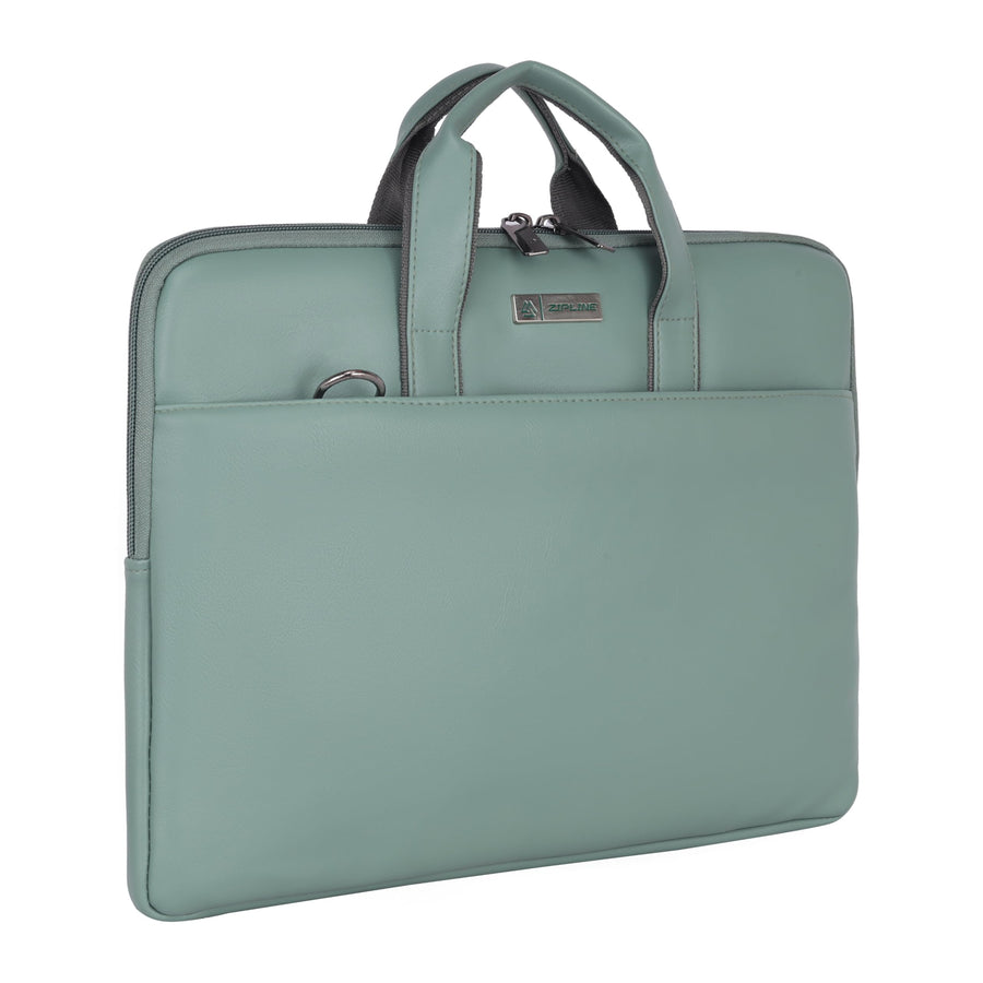 Zipline Office Casual Faux Leather laptop bags for women office use- Fits 13/13.5/14 inch Laptop/Macbook/Macbook Pro/Tablet office bags for women (1-Peach Brown Bag)