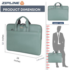 Zipline Office Casual Faux Leather laptop bags for women office use- Fits 13/13.5/14 inch Laptop/Macbook/Macbook Pro/Tablet office bags for women (1-Peach Brown Bag)