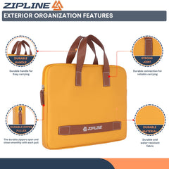 Zipline Office Casual Faux Leather laptop bags for women office use - Fits 13/13.5/14 inch Laptop/Macbook/Macbook Pro/Tablet office bags for women (1-Green Bag)