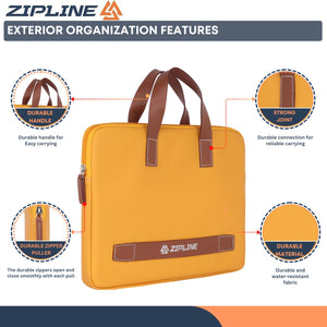 Zipline Office Casual Faux Leather laptop bags for women office use - Fits 13/13.5/14 inch Laptop/Macbook/Macbook Pro/Tablet office bags for women (1-Green Bag)