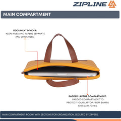 Zipline Office Casual Faux Leather laptop bags for women office use - Fits 13/13.5/14 inch Laptop/Macbook/Macbook Pro/Tablet office bags for women (1-Green Bag)