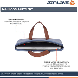Zipline Office Casual Faux Leather laptop bags for women office use - Fits 13/13.5/14 inch Laptop/Macbook/Macbook Pro/Tablet office bags for women (1-Green Bag)