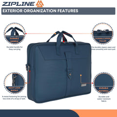 Zipline Office Faux Leather laptop bag for Men - Fits 14/15/15.6 inch Tablet/Laptop Messenger Bags For Mens (1-Blue Bag)