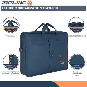 Zipline Office Faux Leather laptop bag for Men - Fits 14/15/15.6 inch Tablet/Laptop Messenger Bags For Mens (1-Blue Bag)