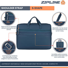 Zipline Office Faux Leather laptop bag for Men - Fits 14/15/15.6 inch Tablet/Laptop Messenger Bags For Mens (1-Blue Bag)