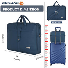 Zipline Office Faux Leather laptop bag for Men - Fits 14/15/15.6 inch Tablet/Laptop Messenger Bags For Mens (1-Blue Bag)