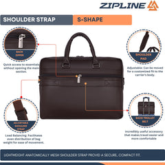 Zipline Laptop bags for men office use | Faux Leather laptop bag for Man - Fits 14/15/15.6 inch Macbook/Macbook Pro/Tablet/Laptop office Bags For Mens (1-Black Bag)