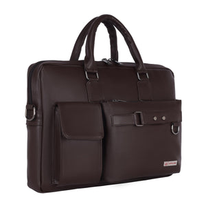 Zipline Laptop bags for men office use | Faux Leather laptop bag for Man - Fits 14/15/15.6 inch Macbook/Macbook Pro/Tablet/Laptop office Bags For Mens (1-Black Bag)