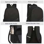 Zipline Backpack bag for Men Women 24L casual laptop bag 15.6 inch office bag for men Water resistant Sleek Smart bag for boys (1-Balack Bag) (Copy) (Copy)