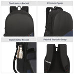 Zipline Backpack bag for Men Women 24L casual laptop bag 15.6 inch office bag for men Water resistant Sleek Smart bag for boys (1-Balack Bag) (Copy)