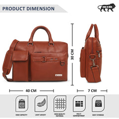 Zipline Laptop bags for men office use | Faux Leather laptop bag for Man - Fits 14/15/15.6 inch Macbook/Macbook Pro/Tablet/Laptop office Bags For Mens (1-Black Bag)